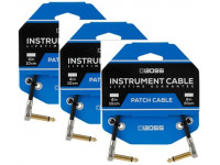 BOSS BPC-4-3 Cabo Patch Jack mono Premium 10cm (Pack 3 Cabos) para Pedalboards